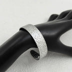 Hammered Beaded-Edge Open Cuff Bangle