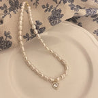 Pearl-Style Zircon Pendant Necklace
